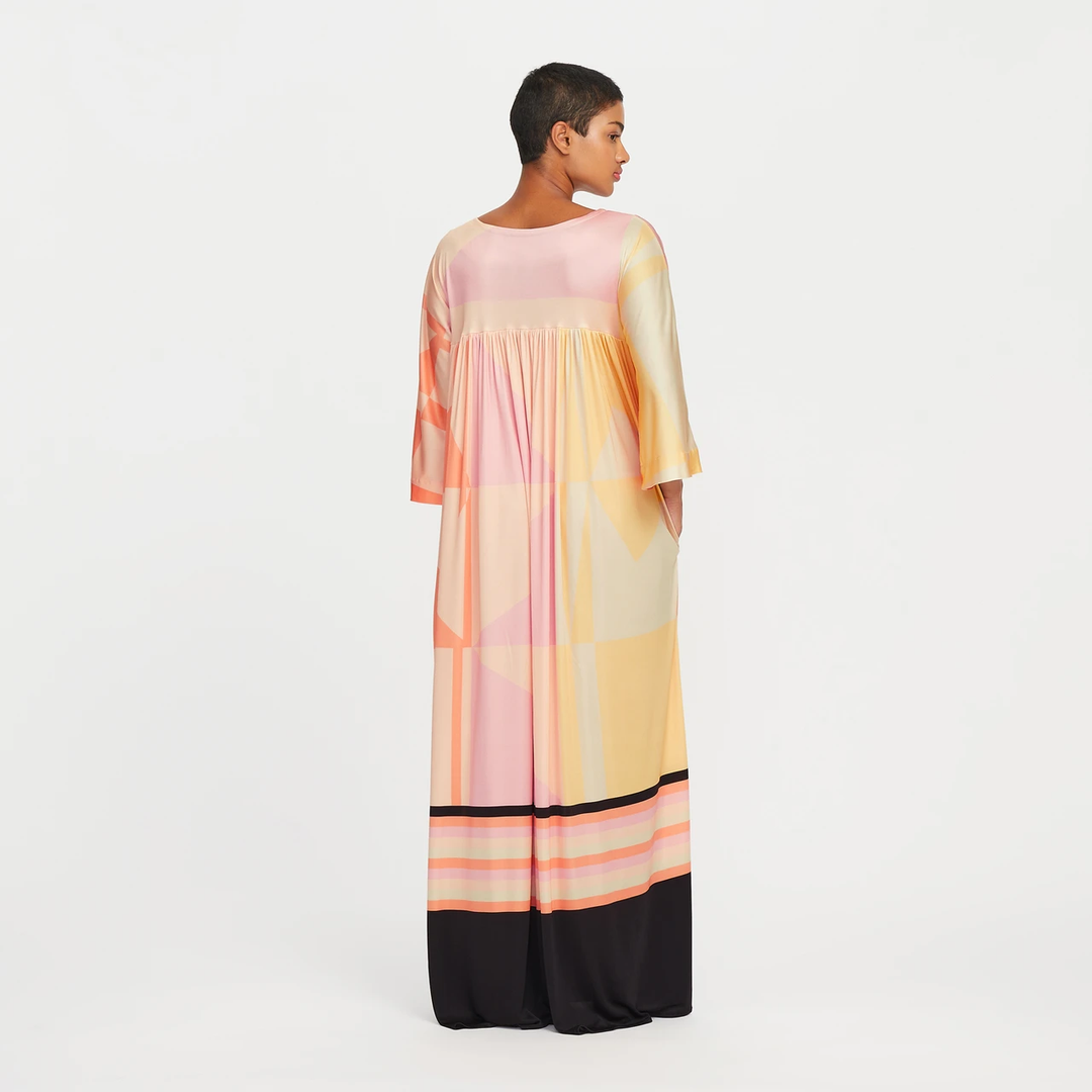 Pink Pleated Maxi Dress