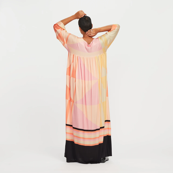 Pink Pleated Maxi Dress