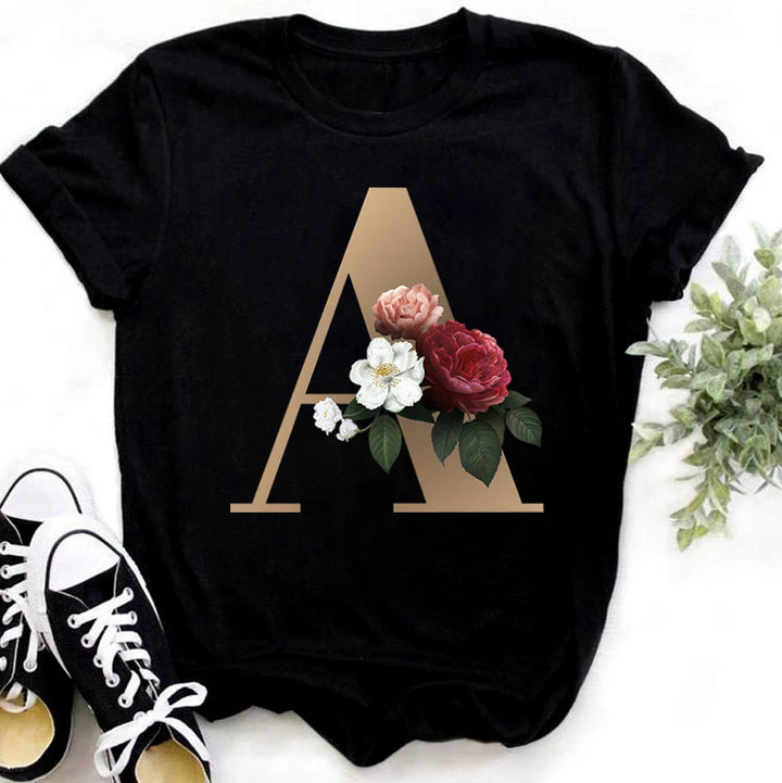 Women’s Custom Name letter combination Casual T-shirt