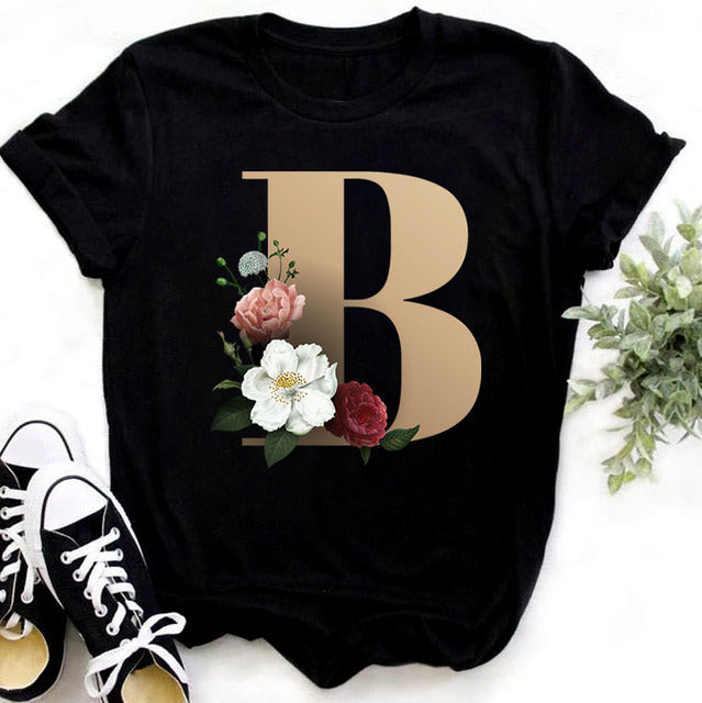 Women’s Custom Name letter combination Casual T-shirt