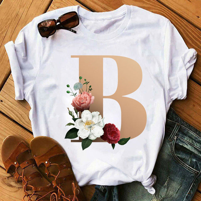 Women’s Custom Name letter combination Casual T-shirt