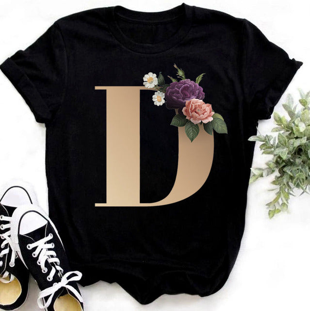 Women’s Custom Name letter combination Casual T-shirt