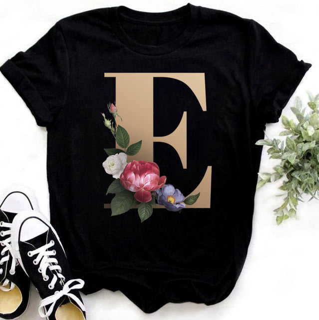 Women’s Custom Name letter combination Casual T-shirt