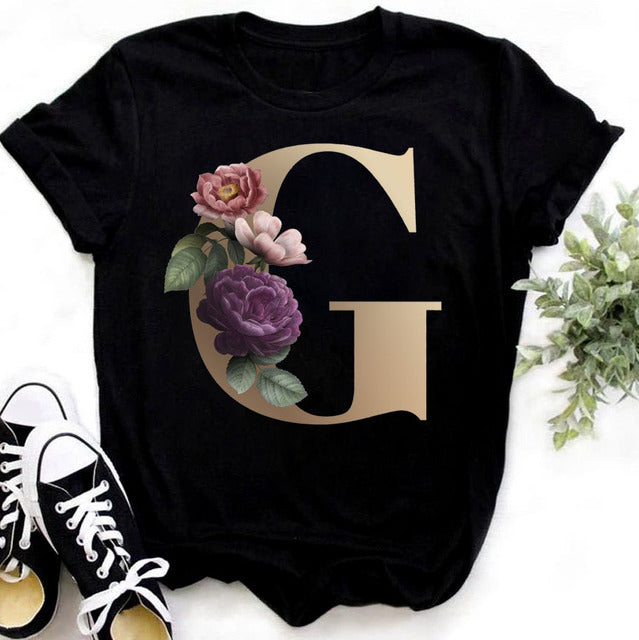 Women’s Custom Name letter combination Casual T-shirt