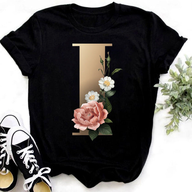 Women’s Custom Name letter combination Casual T-shirt