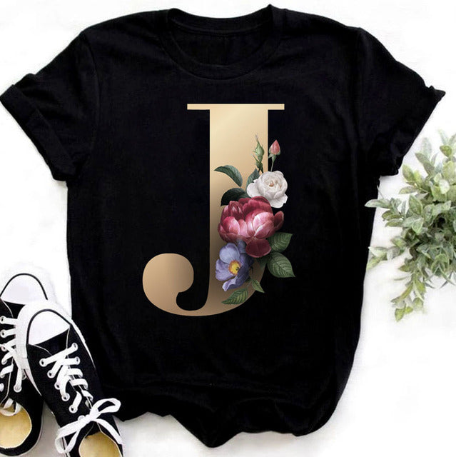 Women’s Custom Name letter combination Casual T-shirt