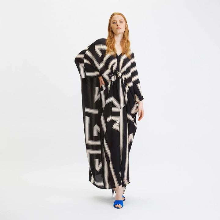 Black and White Track French Moss Kaftan