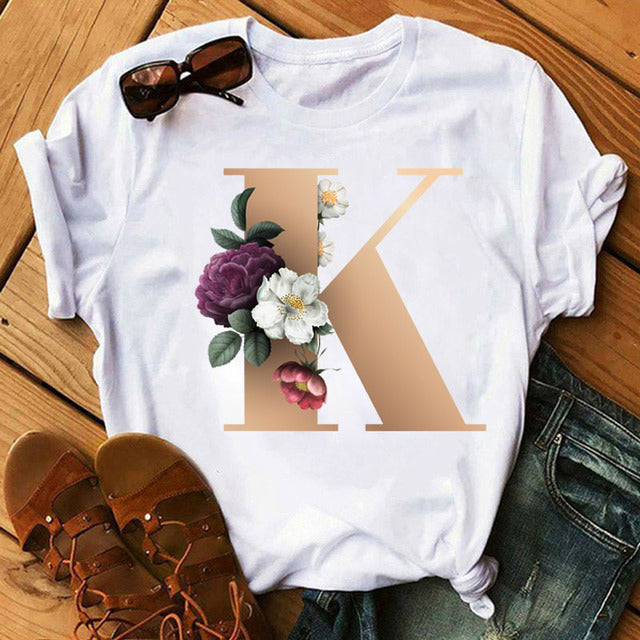 Women’s Custom Name letter combination Casual T-shirt