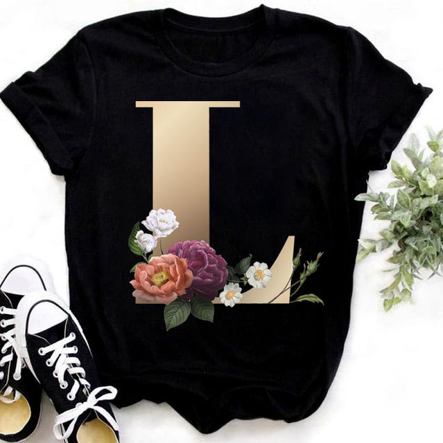 Women’s Custom Name letter combination Casual T-shirt