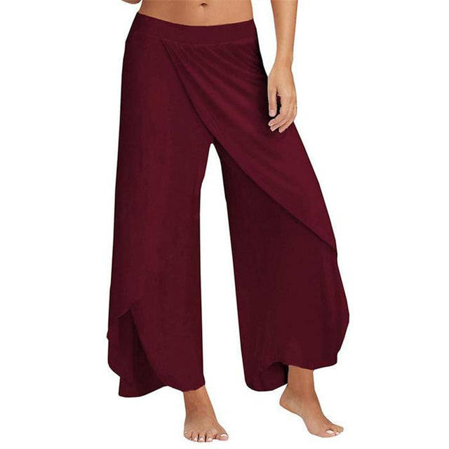 Women’s Wide Slit Pants - Blackbeads