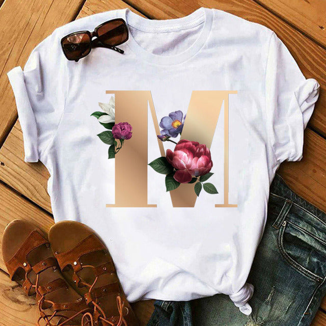 Women’s Custom Name letter combination Casual T-shirt