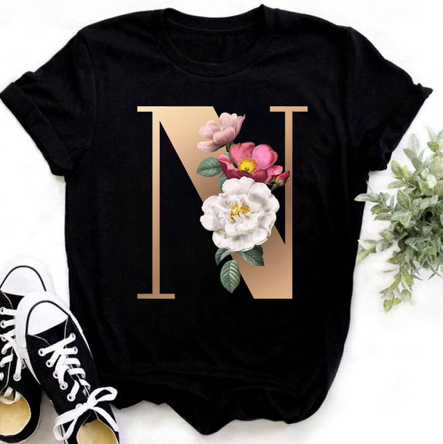 Women’s Custom Name letter combination Casual T-shirt