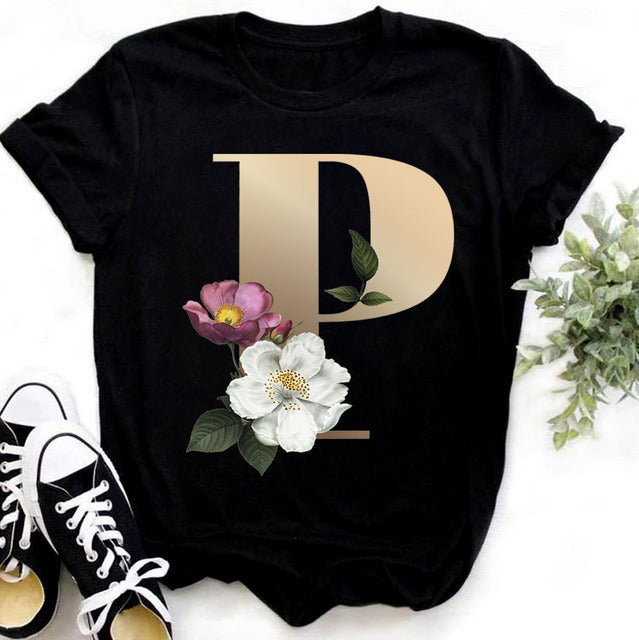 Women’s Custom Name letter combination Casual T-shirt