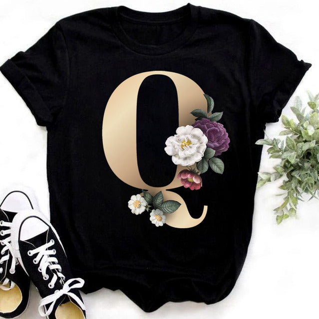 Women’s Custom Name letter combination Casual T-shirt