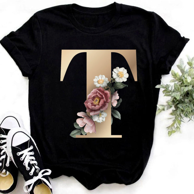 Women’s Custom Name letter combination Casual T-shirt