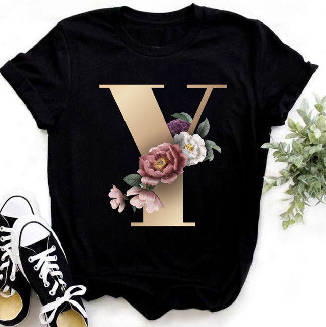 Women’s Custom Name letter combination Casual T-shirt